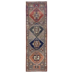 Persian Azerbaijan Runner Rug - Wool Orange Red Taupe Design - 96677
