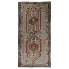 Tapis persans d'Azerbaïdjan - motif en laine ivoire orange - 96678
