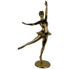 Solid Brass Ballerina Sculpture