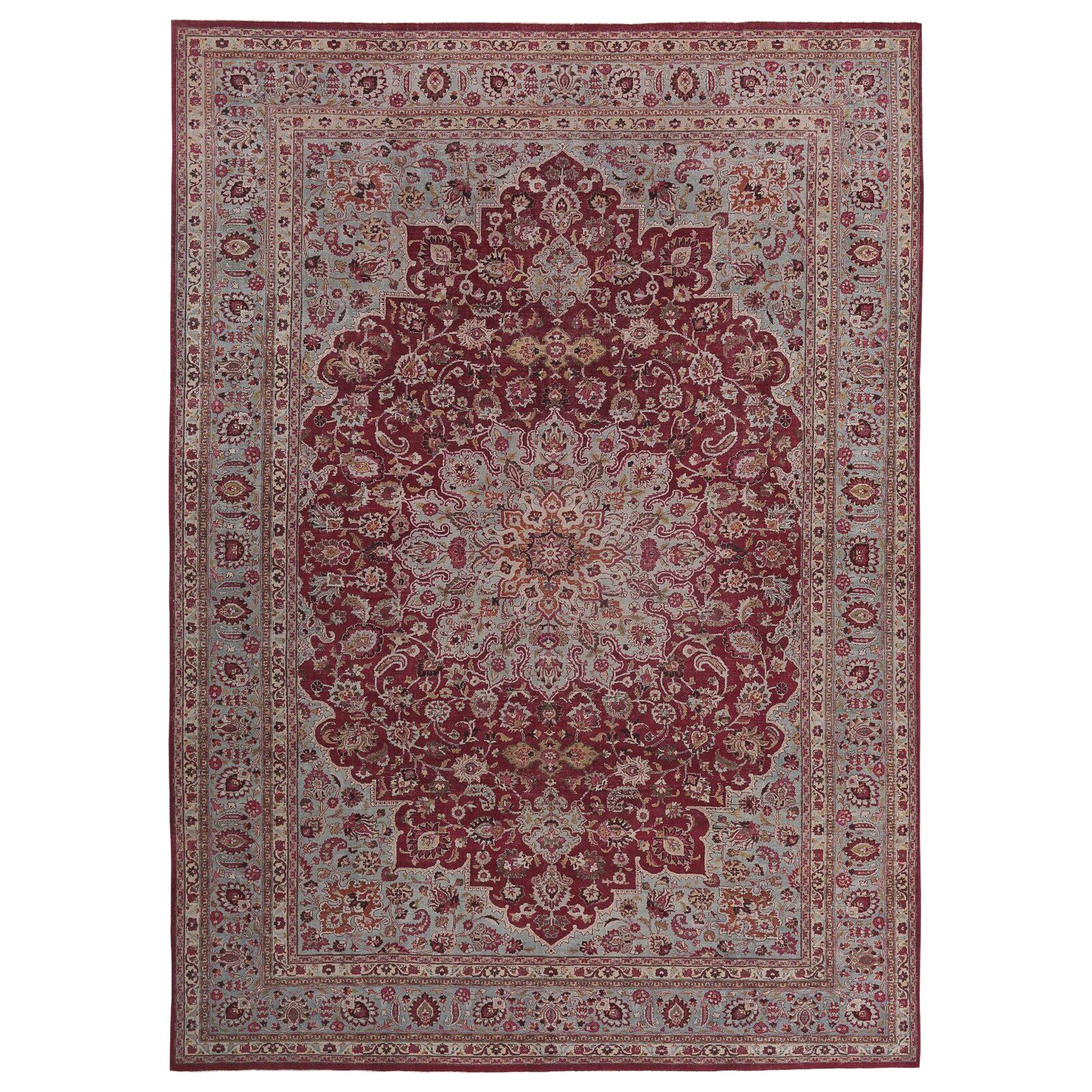 Persischer Mashad Over Size-Teppich - Wolle Rot Design - 96696