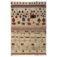 Persischer Gabbeh Small Teppich - Wolle Elfenbein Design - 96700