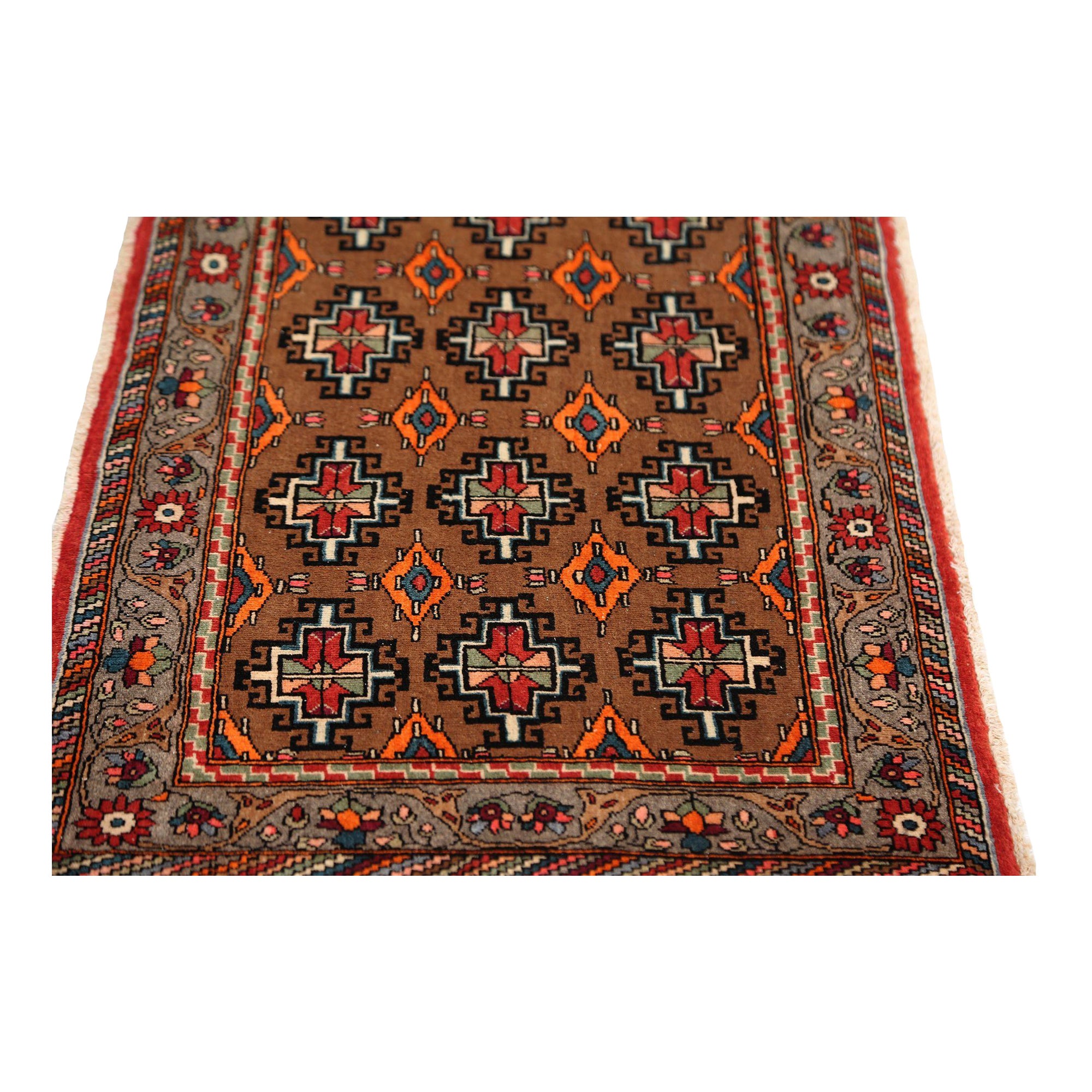 Persian Semnan Small Rug - Wool Red Design - 96702 For Sale