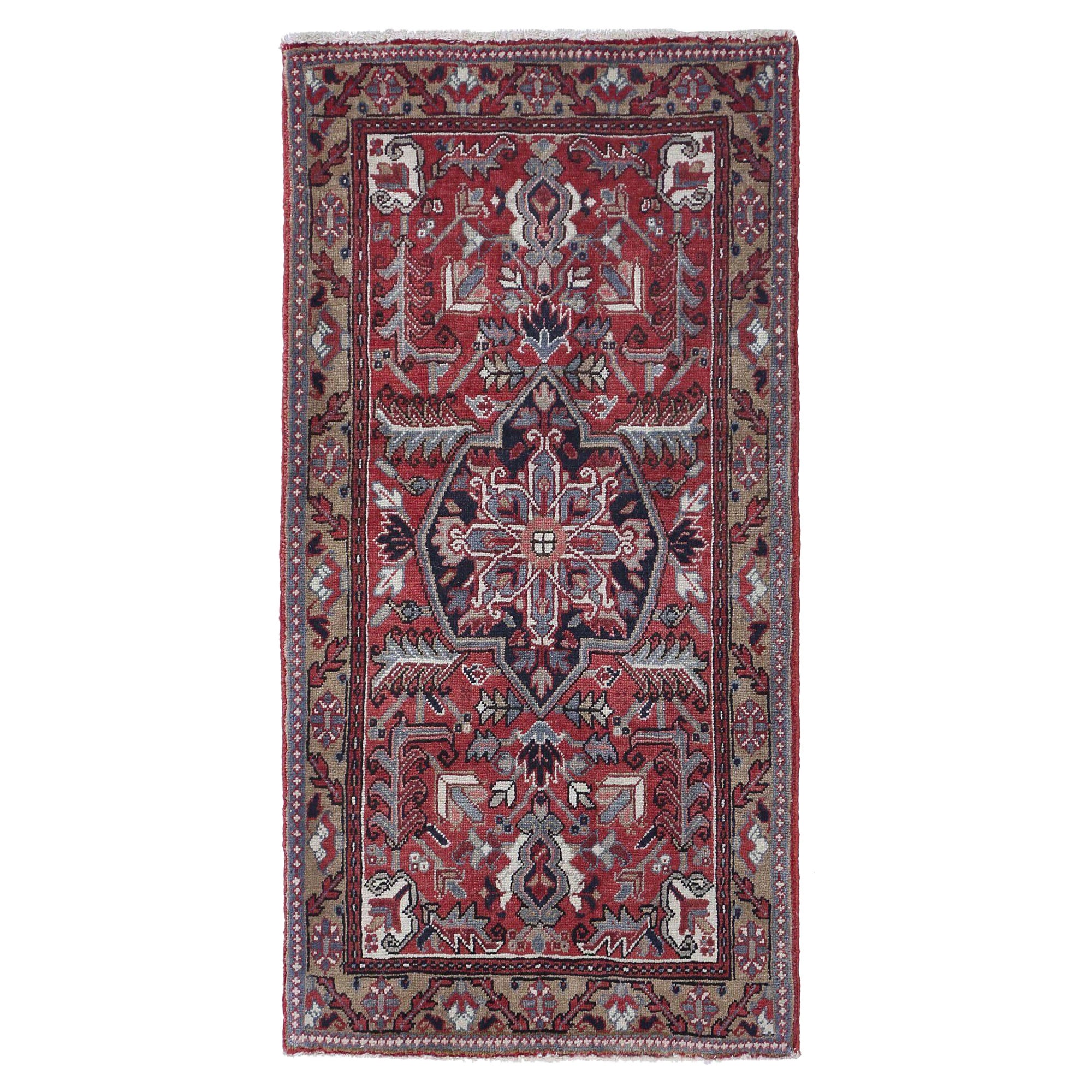 Persischer Heriz Kleiner Teppich - Wolle Rot Design - 96652
