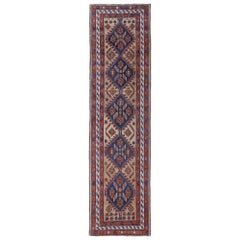 Persian Sarab Runner Rug - Wool Blue Ivory Design - 96653