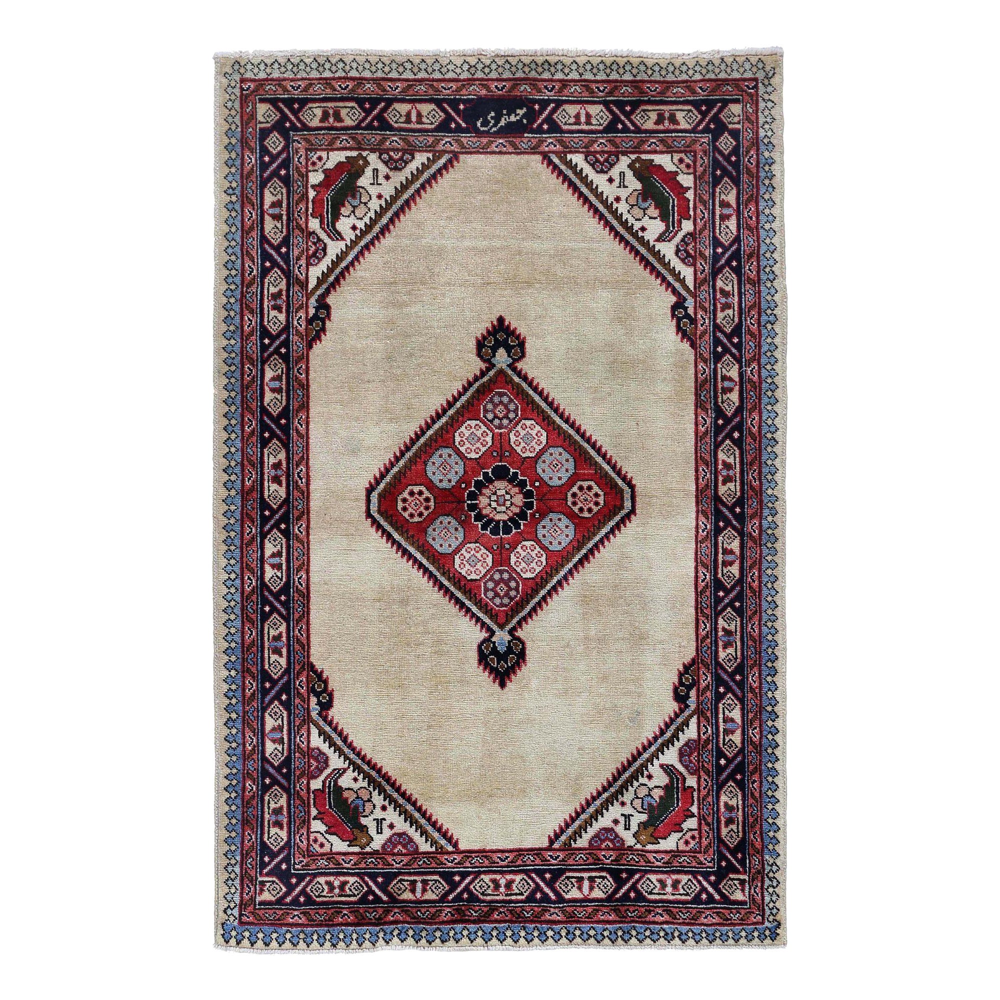 Persischer Täbris-Teppich - Wolle Elfenbein Design - 96655