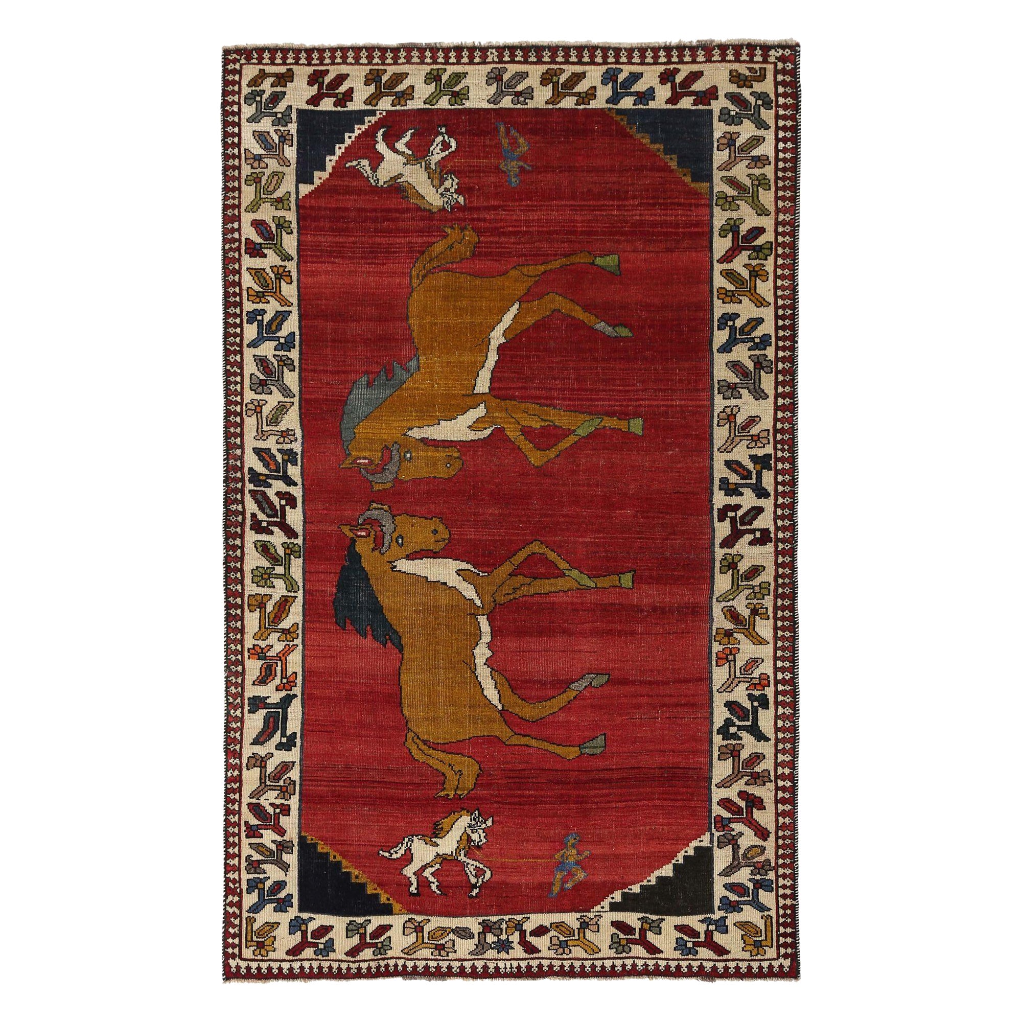 Persischer Gabbeh Kleiner Teppich - Wolle Rot Design - 96719