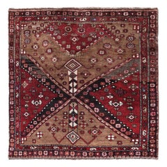 Persischer Bijar Small Teppich - Wolle Braun Rot Design - 96667