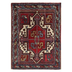 Tappeto persiano Azerbaijan Small - Disegno in lana rosso - 96724