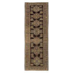 Persischer Aserbaidschan Läufer Teppich - Wolle Braun Taupe Design - 96686