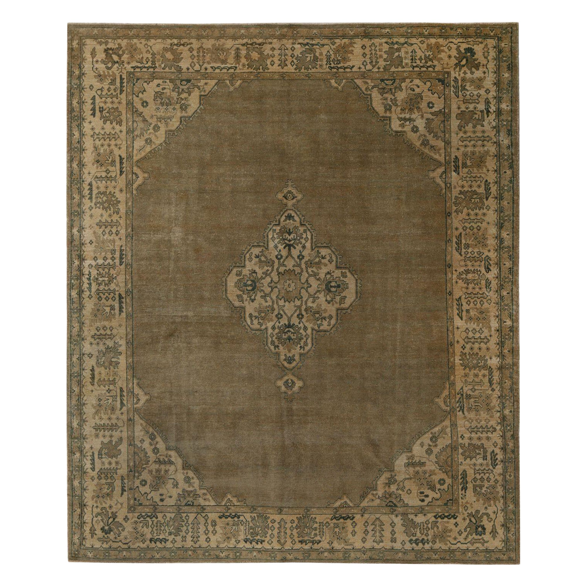 Tappeti persiani Oushak - Lana Marrone Taupe Design - 96740