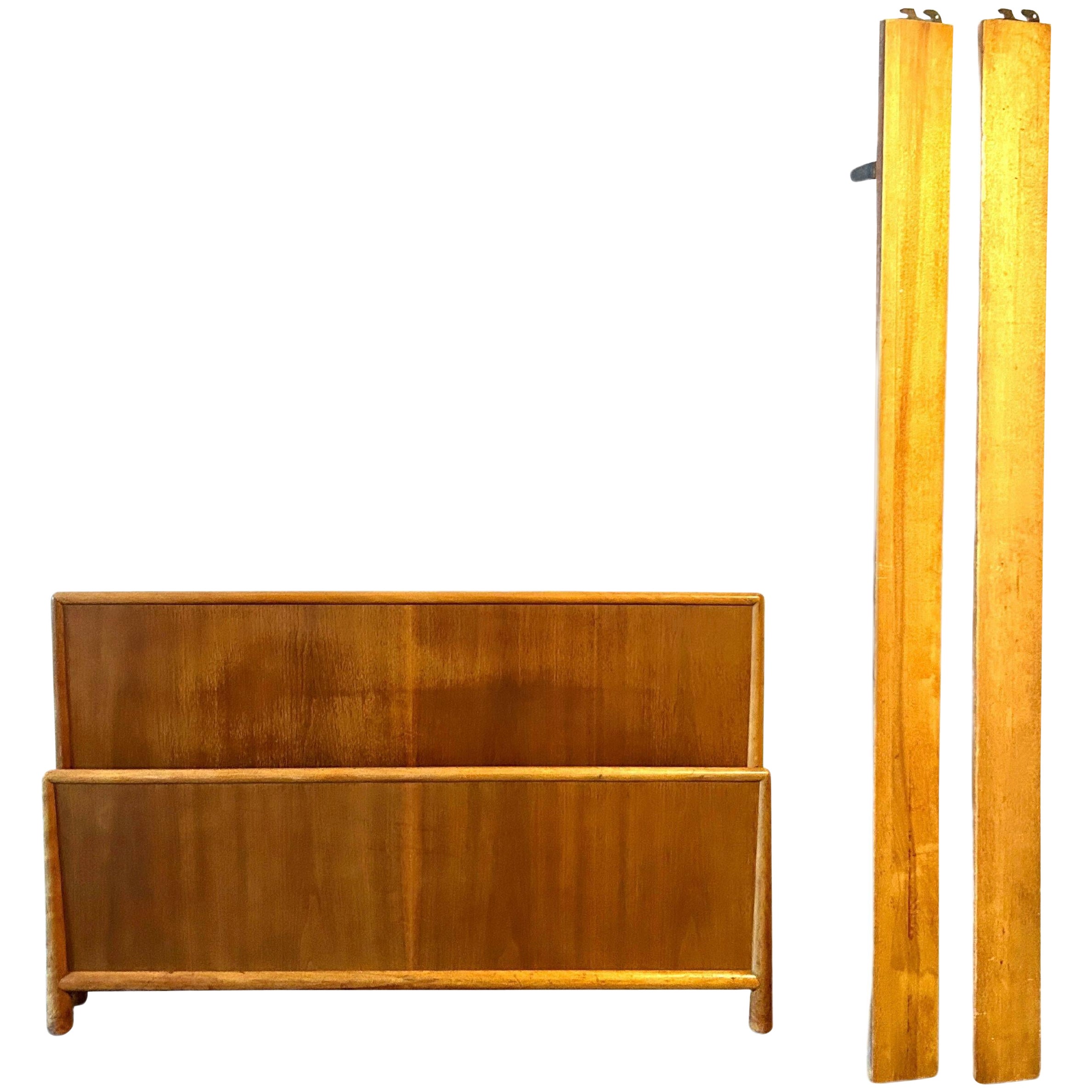 Beautiful Midcentury Robsjohn-Gibbings Blonde Maple Full Size Bed for Widdicomb