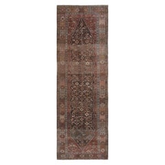 Tappeto Persiano Bijar Runner - Lana Marrone Rosso Design - 96691