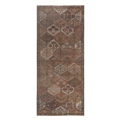 Persischer Bakhtiari Läufer Teppich - Wolle Braun Rot Design - 96692