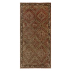 Tapis persans Khotan - Design en laine vert rose - 96746
