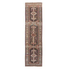 Persischer Shiraz Läufer Teppich - Wolle Braun Elfenbein Design - 96693