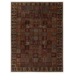 Tapis persans Bakhtiari en laine bleu vert rouge motif - 96747