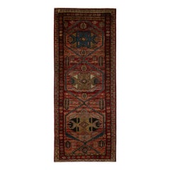 Persischer Aserbaidschan-Läufer - Wolle Rosa Rot Design - 96748