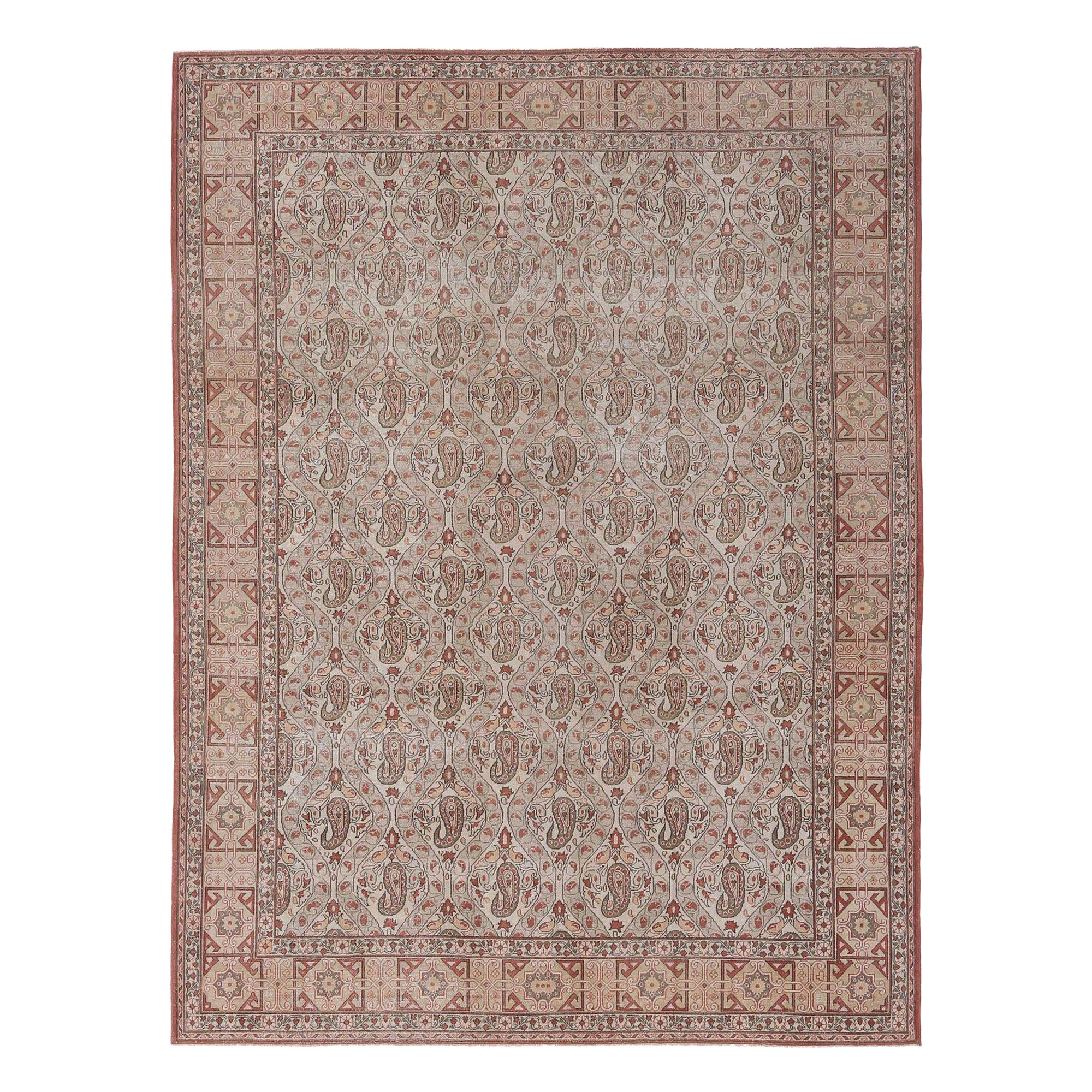 Persian Isfahan Area Rugs - Wool Ivory Design - 96695