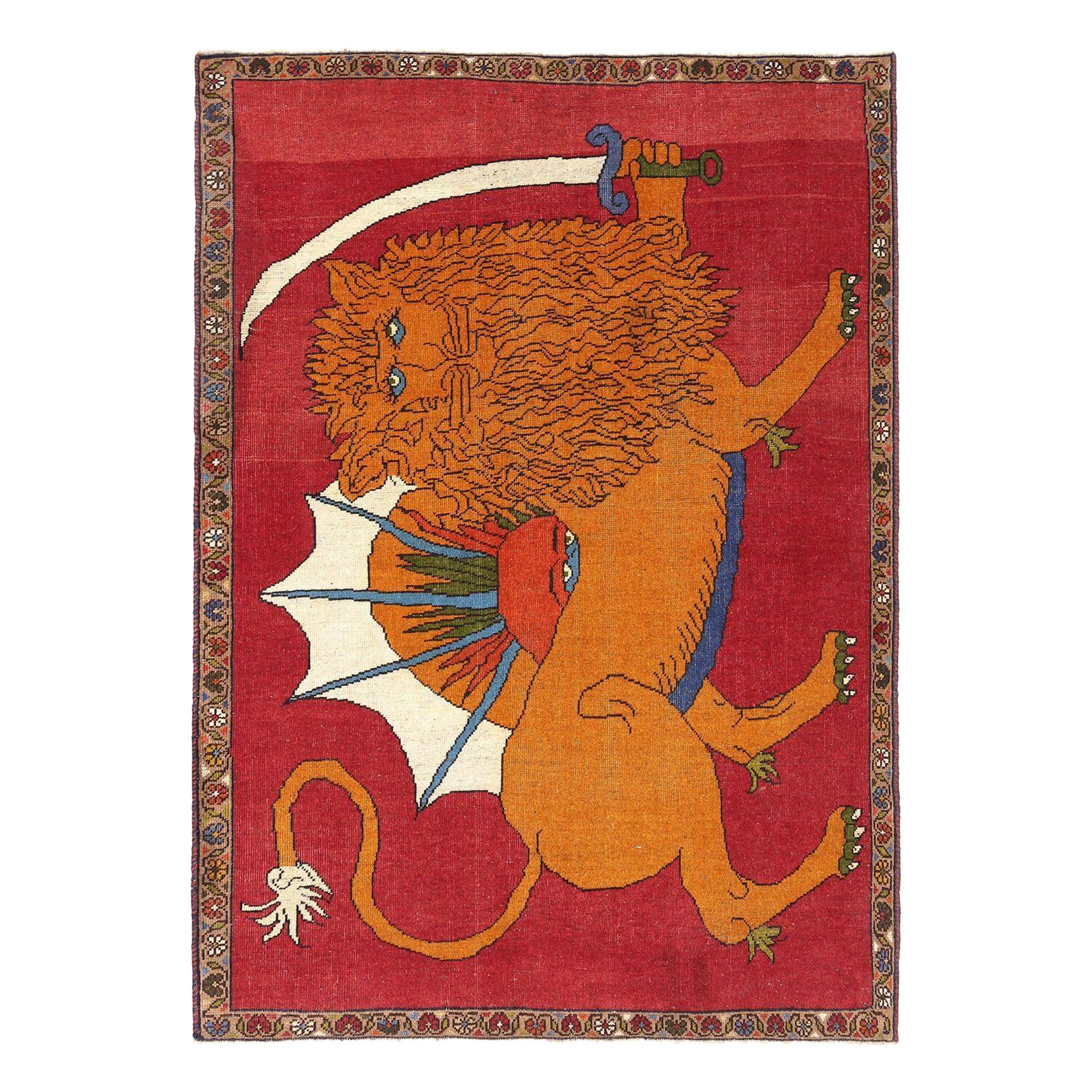 Persischer Gabbeh Kleiner Teppich - Wolle Rot Design - 96709