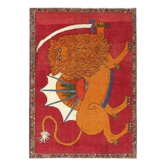 Petit tapis persan Gabbeh - Motif rouge en laine - 96709