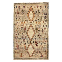 Persischer Gabbeh Small Teppich - Wolle Elfenbein Design - 96710