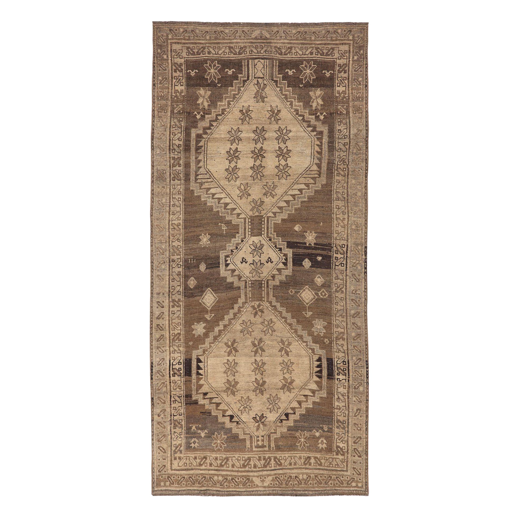 Tappeto persiano Bijar Small - Lana Marrone Avorio Design - 96713