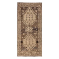 Persischer Bijar Small Teppich - Wolle Braun Elfenbein Design - 96713