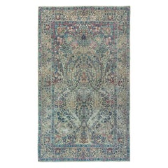Petit tapis persan Kerman - Design en laine ivoire - 96772