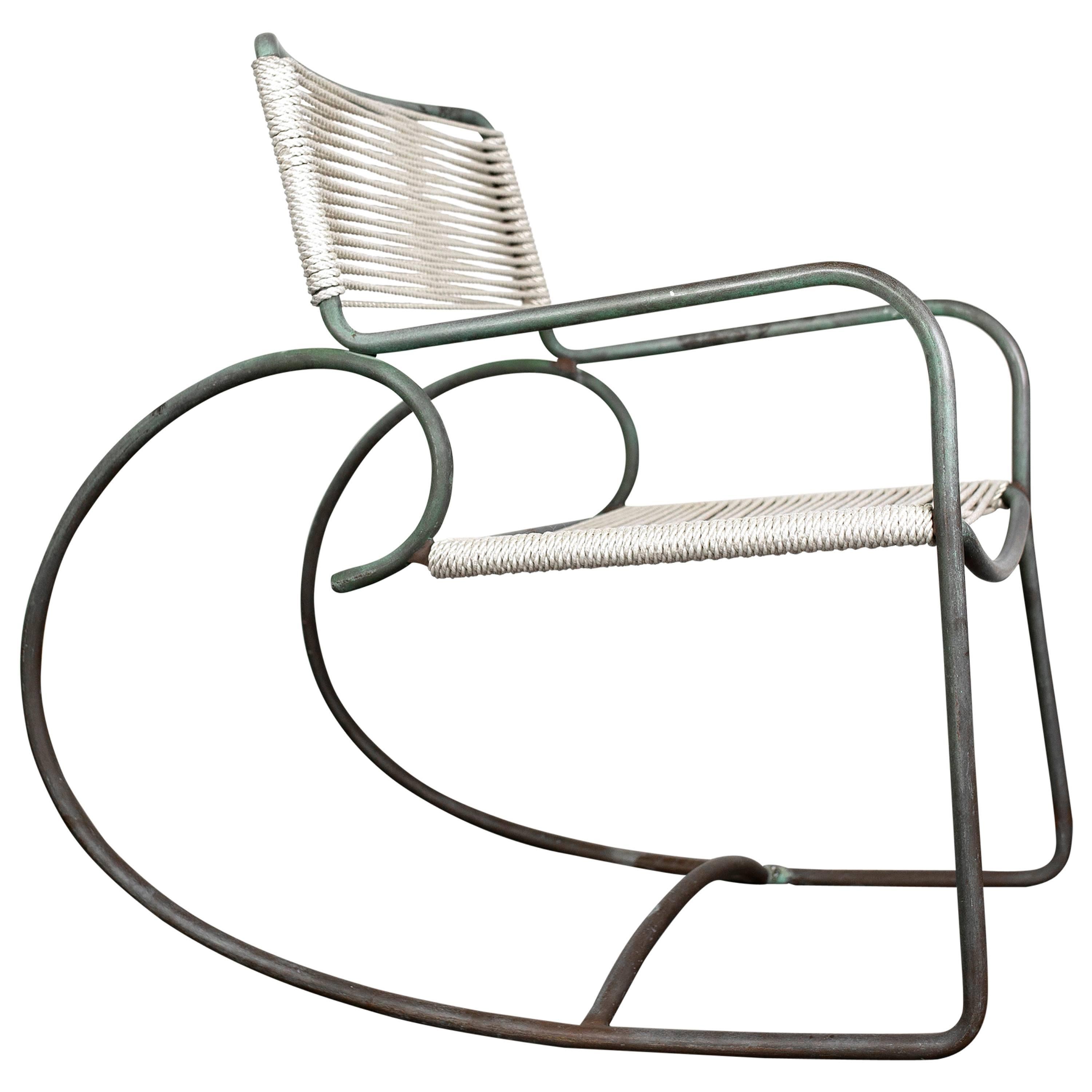 Walter Lamb Bronze Rocking Chair, Model C-5701