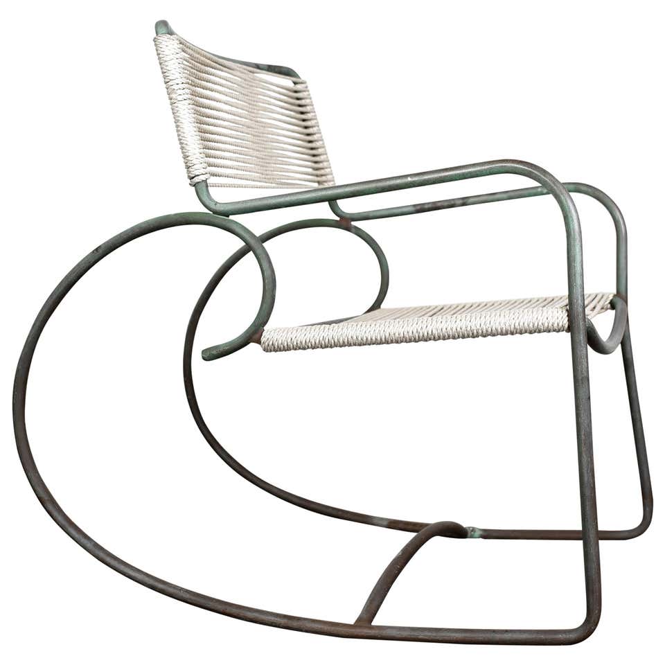Walter Lamb Bronze Rocking Chair, Model C-5701 For Sale at 1stDibs