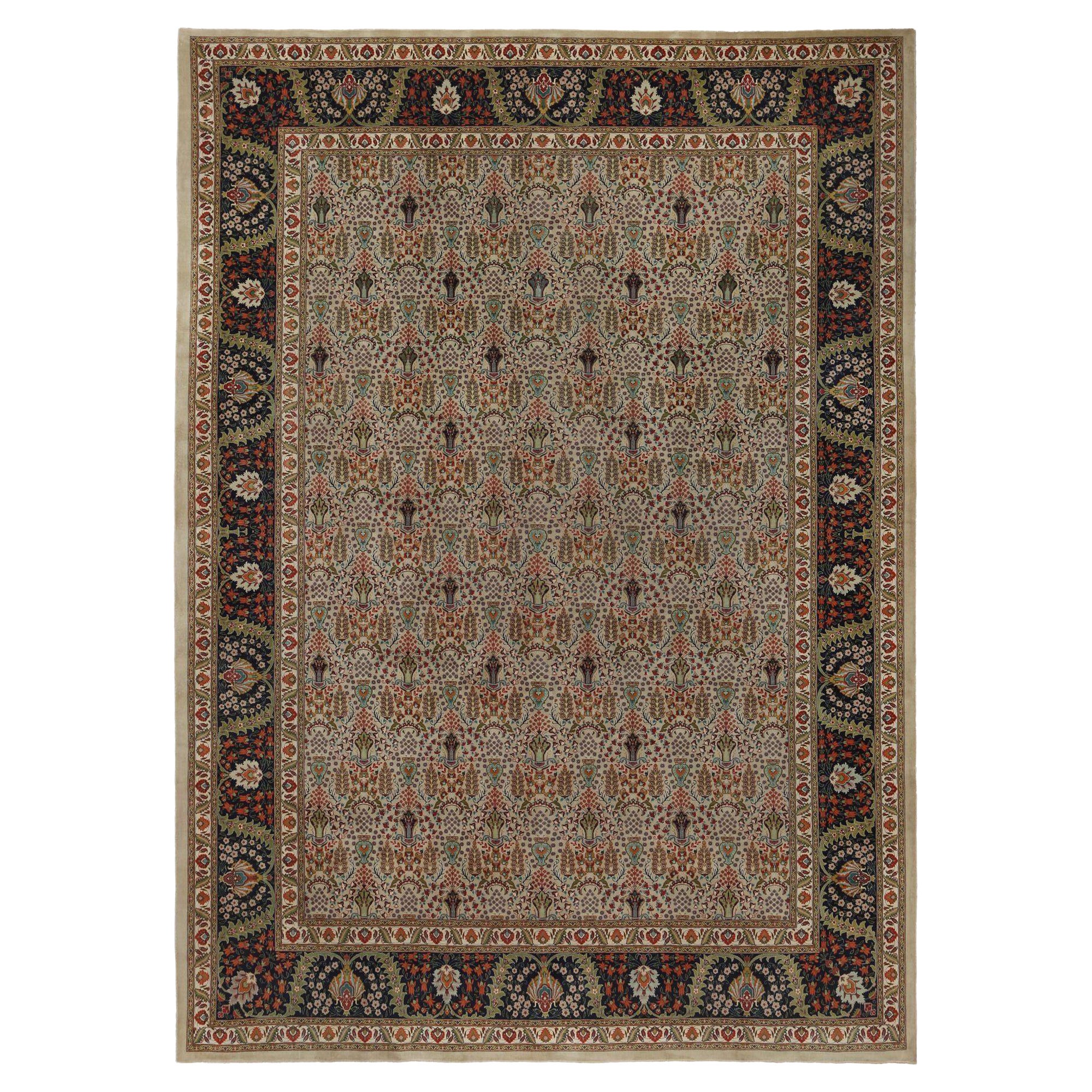 Persischer Tabriz Over Size Teppich - Wolle Elfenbein Design - 96731