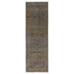 Persischer Mahal-Läufer aus Wolle – blau-grünes Design – 96787