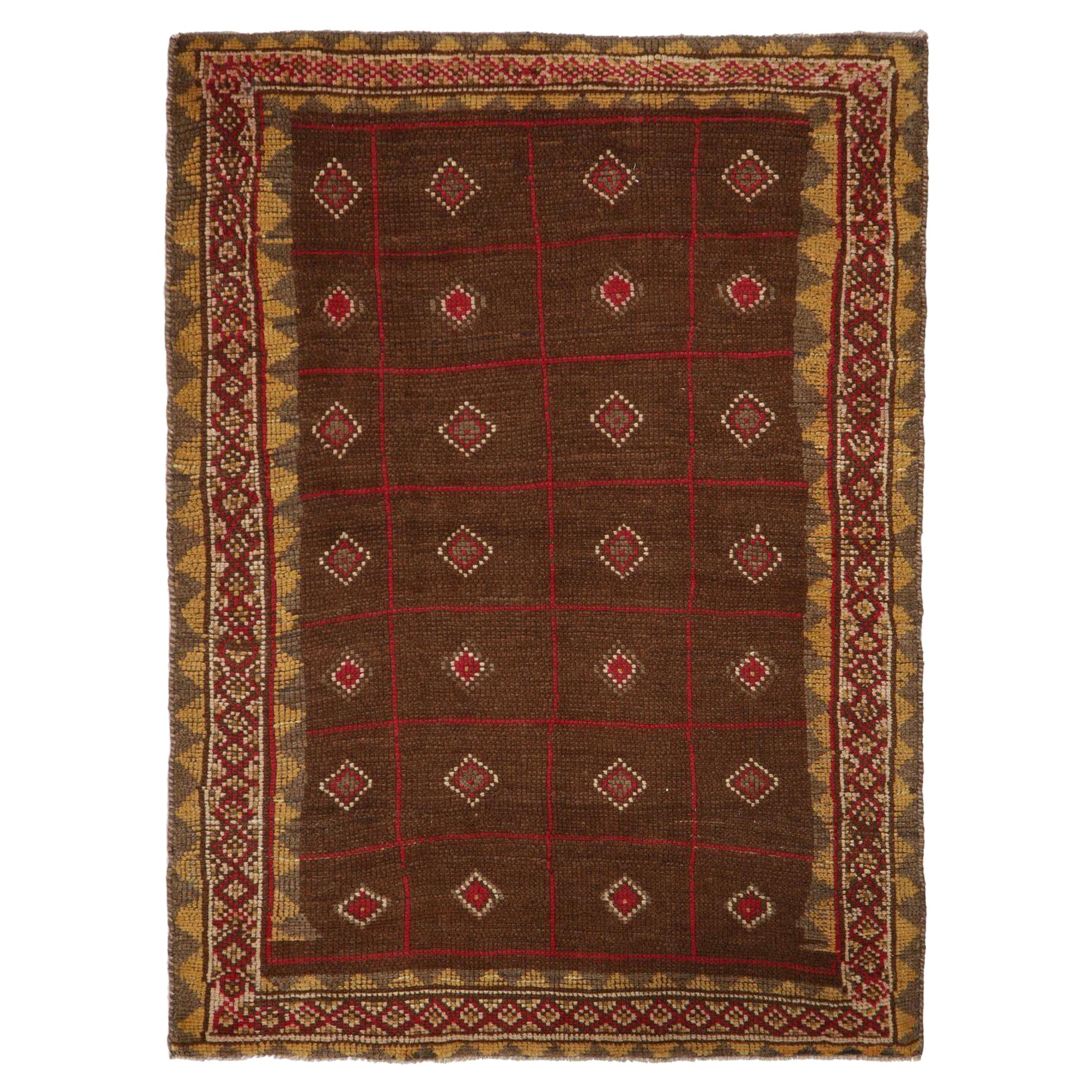 Persischer Gabbeh Small Teppich - Wolle Brown Design - 96736