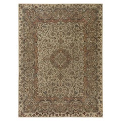 Persian Kashan Area Rugs - Wool Ivory Design - 96737