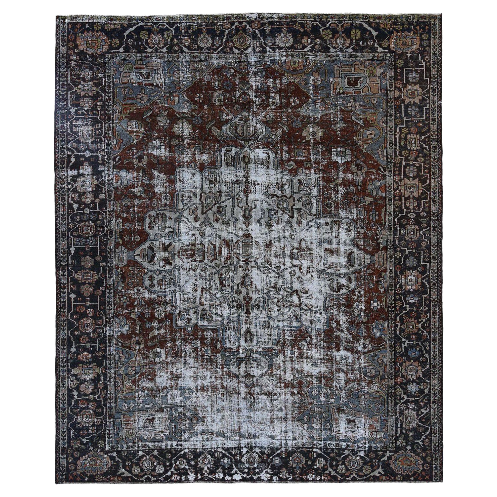 Persische Bakhtiari-Teppiche - Wolle Blau Marineblau Rot Design - 96792