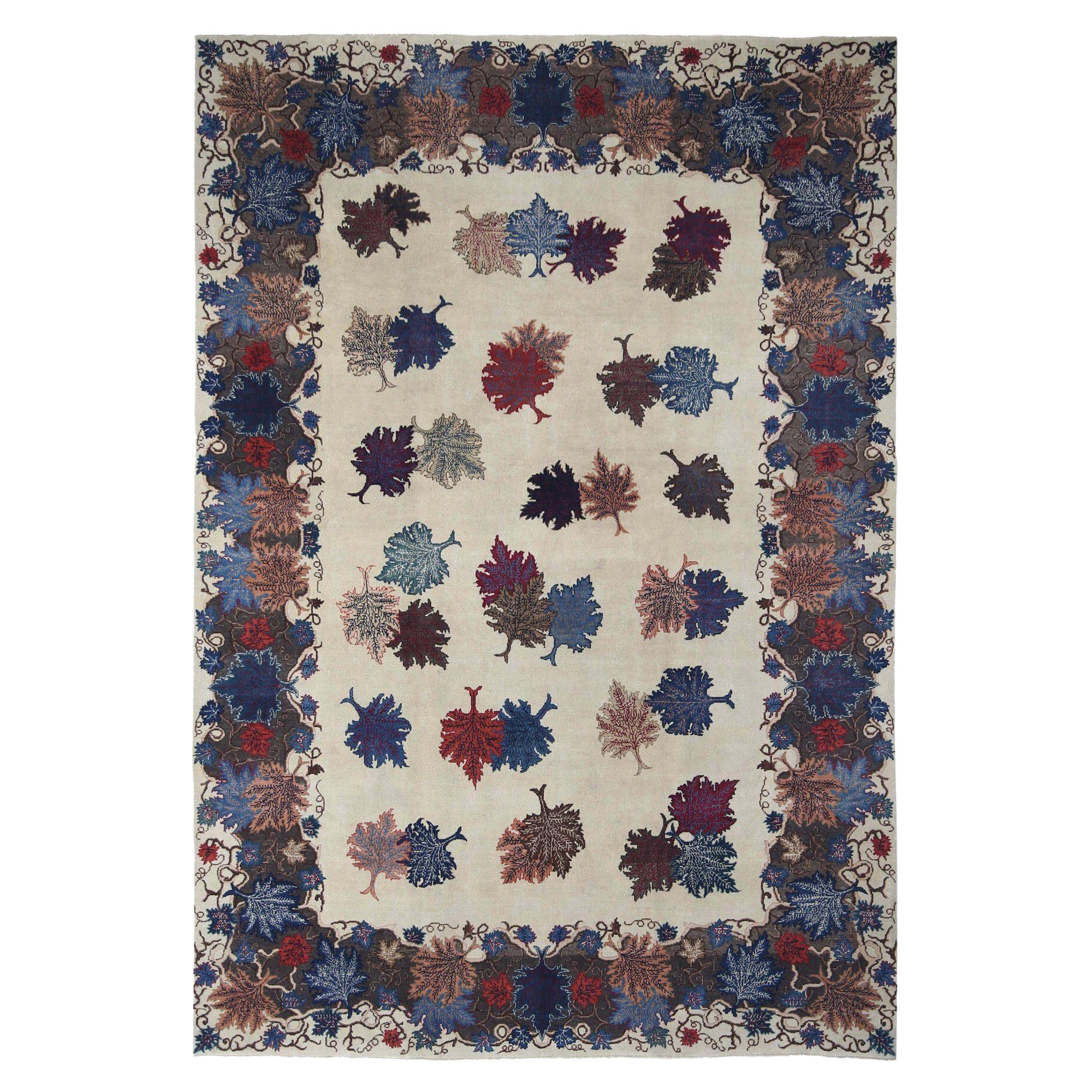 Persische Mashad-Teppiche – Wolle, elfenbeinfarbenes Design – 96805