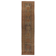 Tappeto persiano Bijar Runner - Disegno in lana marrone rosso - 96806
