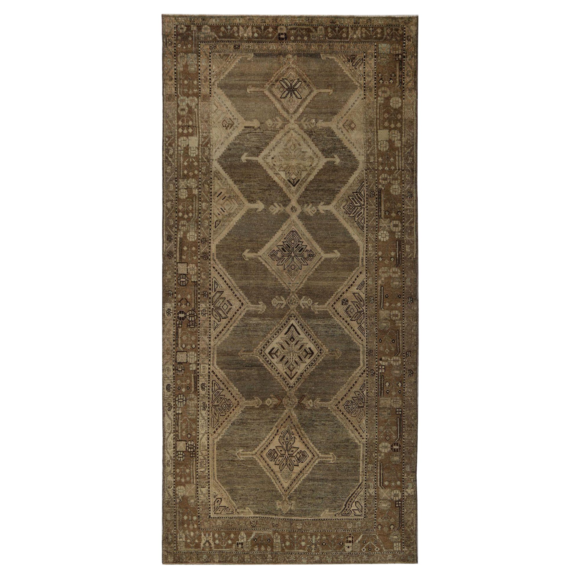 Persische Malayer Teppiche - Wolle Braun Elfenbein Design - 96752