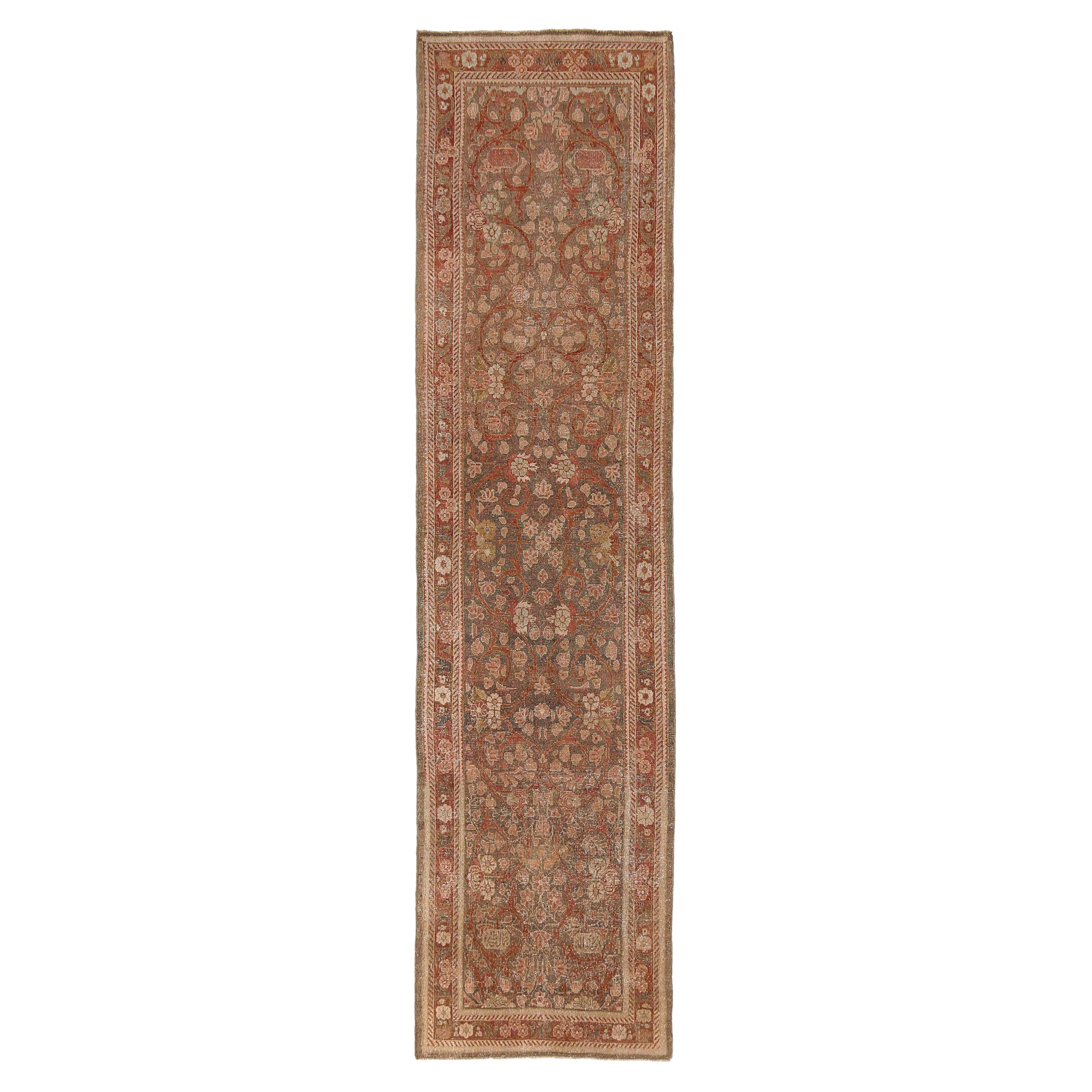 Persischer Mahal Läufer Teppich - Wolle Brown Design - 96807