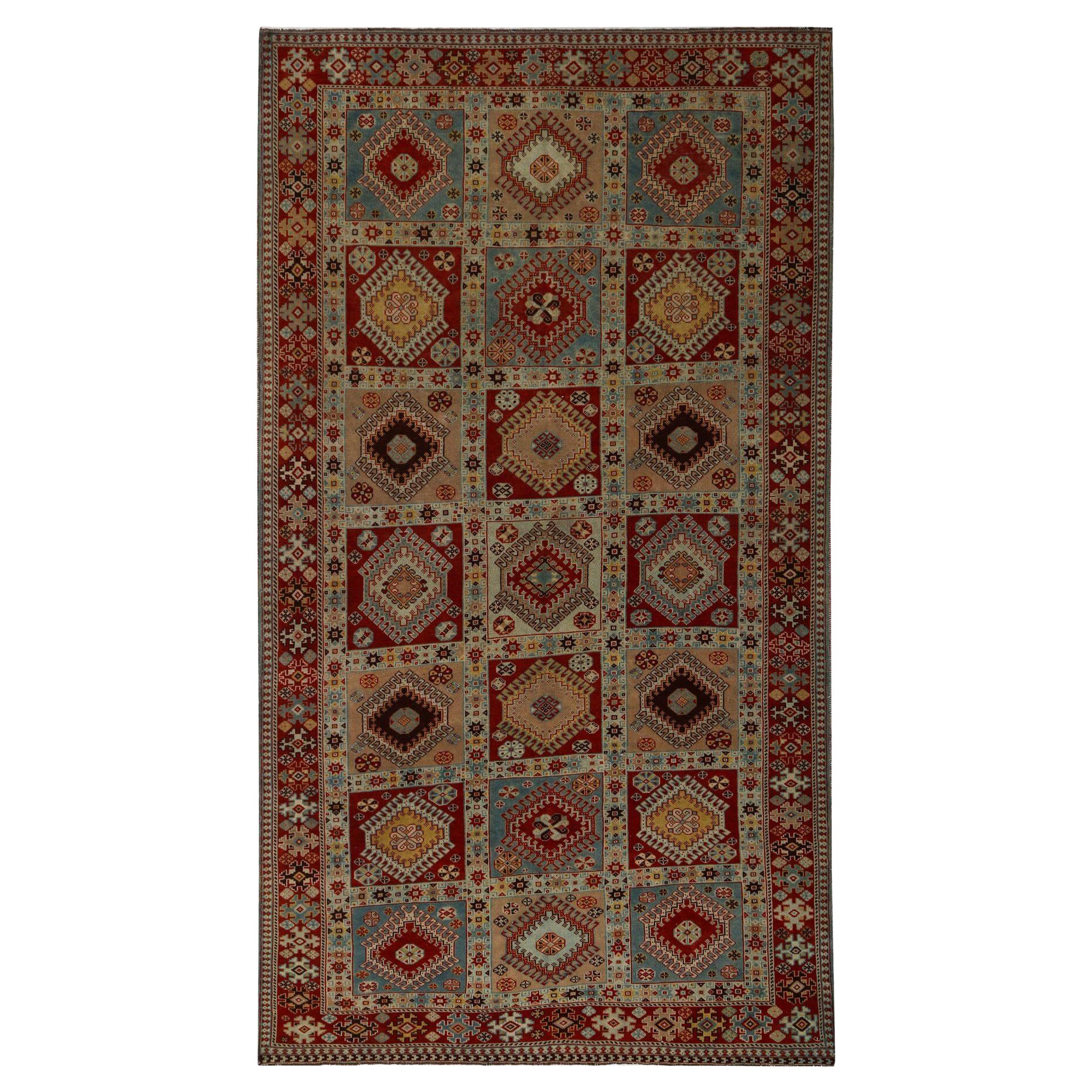 Alfombra Persa Shiraz Small - Lana Azul Marfil Rojo Design - 96753