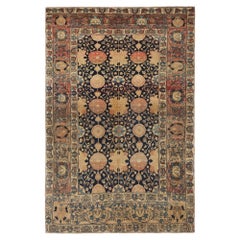 Persian Varamin Small Rug - Wool Black Design - 96812