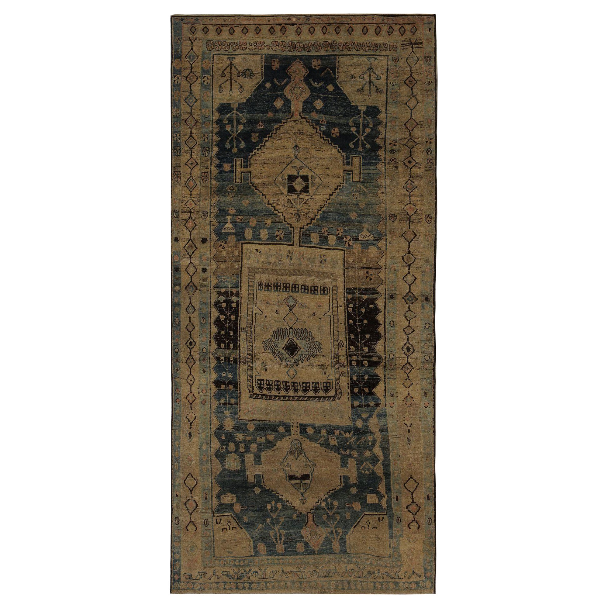Persische Bijar Teppiche - Wolle Blau Braun Grau Design - 96758