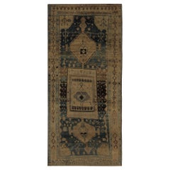 Tapis de sol persan Bijar - Laine Bleu Brown Gray Design - 96758