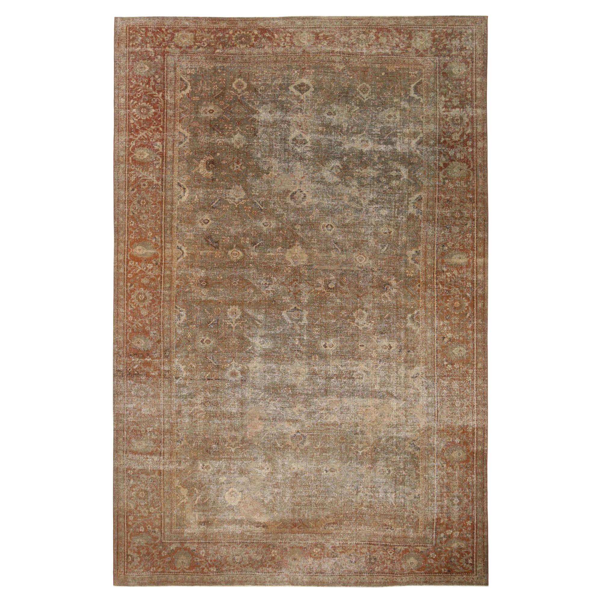 Persischer Sultanabad Over Size Teppich - Wolle Grün Design - 96815