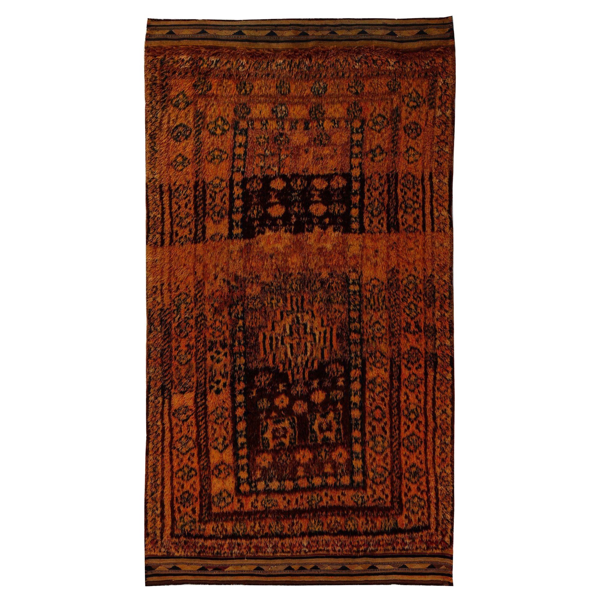 Tappeti persiani Gabbeh - Lana Nero Arancione - 96826 in vendita