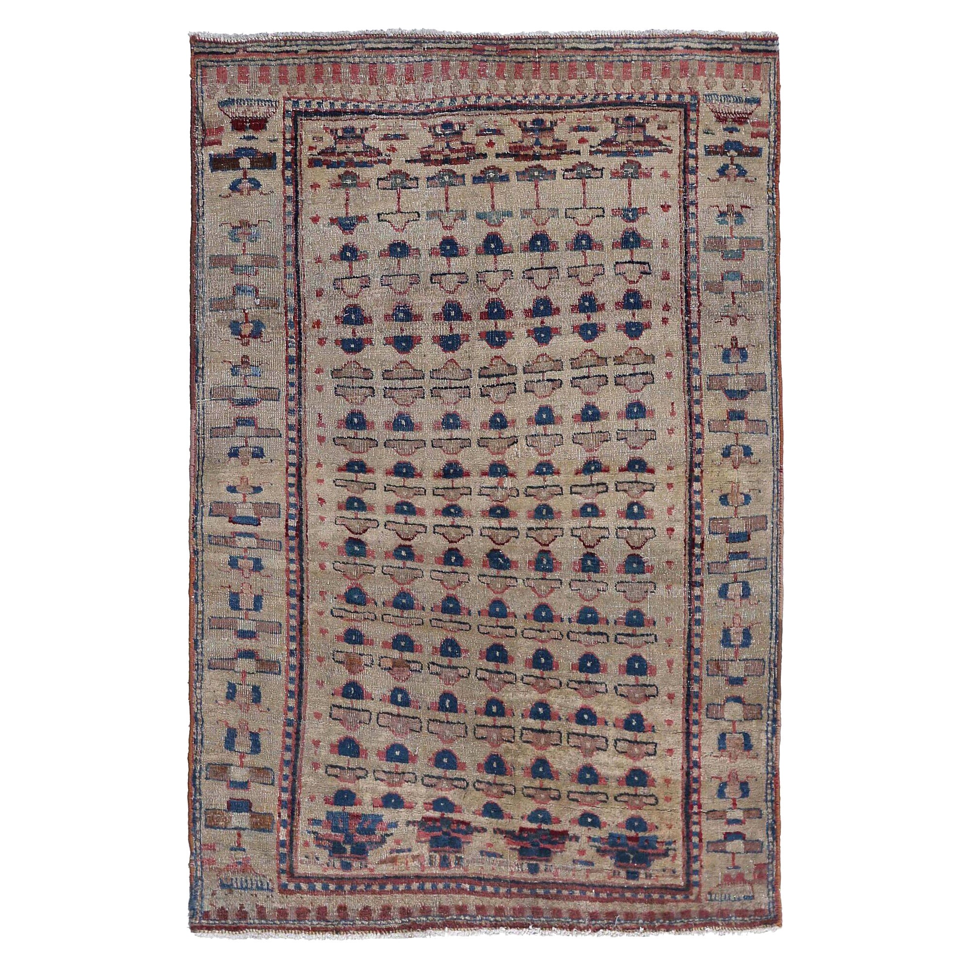 Tappeto persiano Azerbaijan Small - Disegno in lana e avorio - 96776 in vendita
