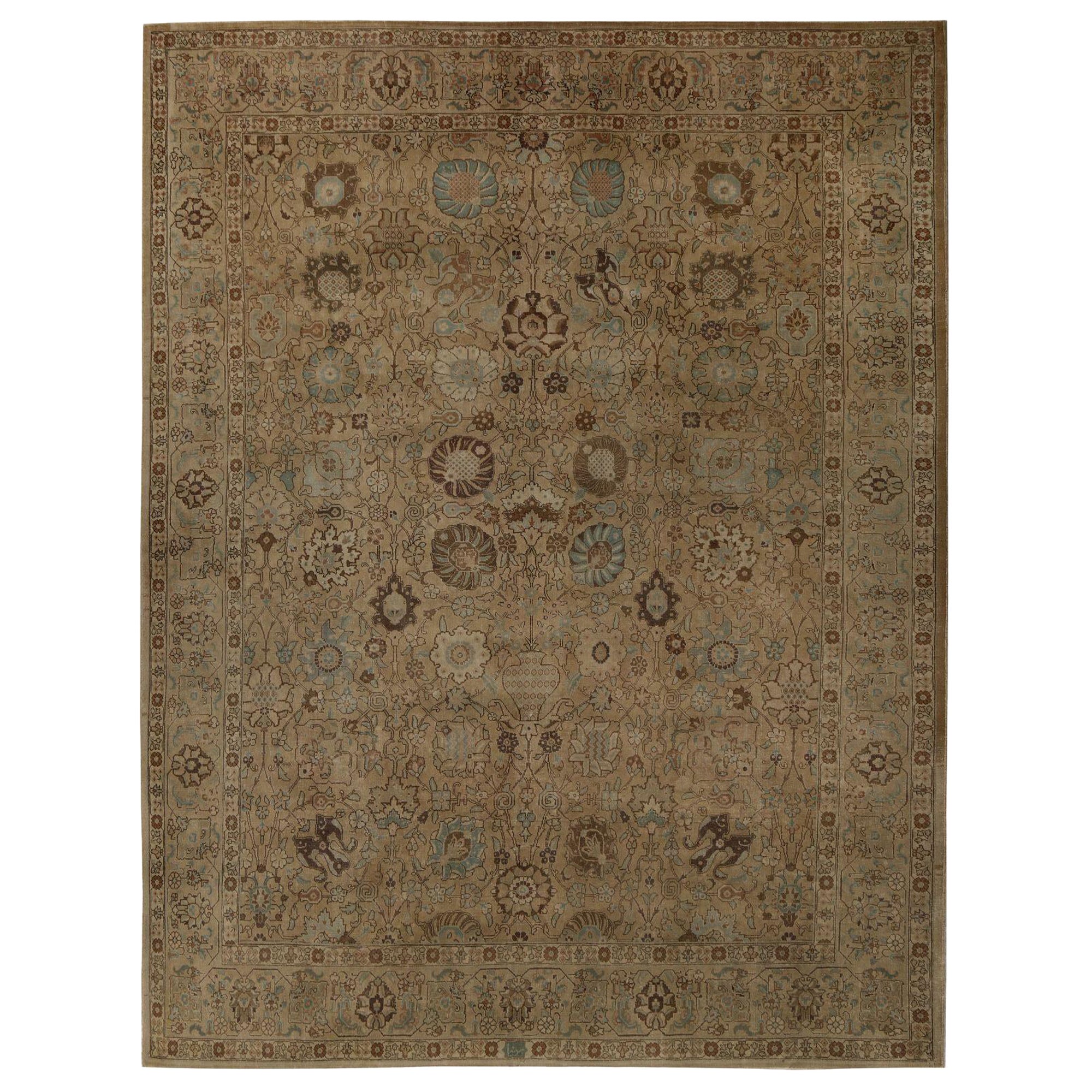 Persische Täbris Teppiche - Wolle Brown Taupe Design - 96827