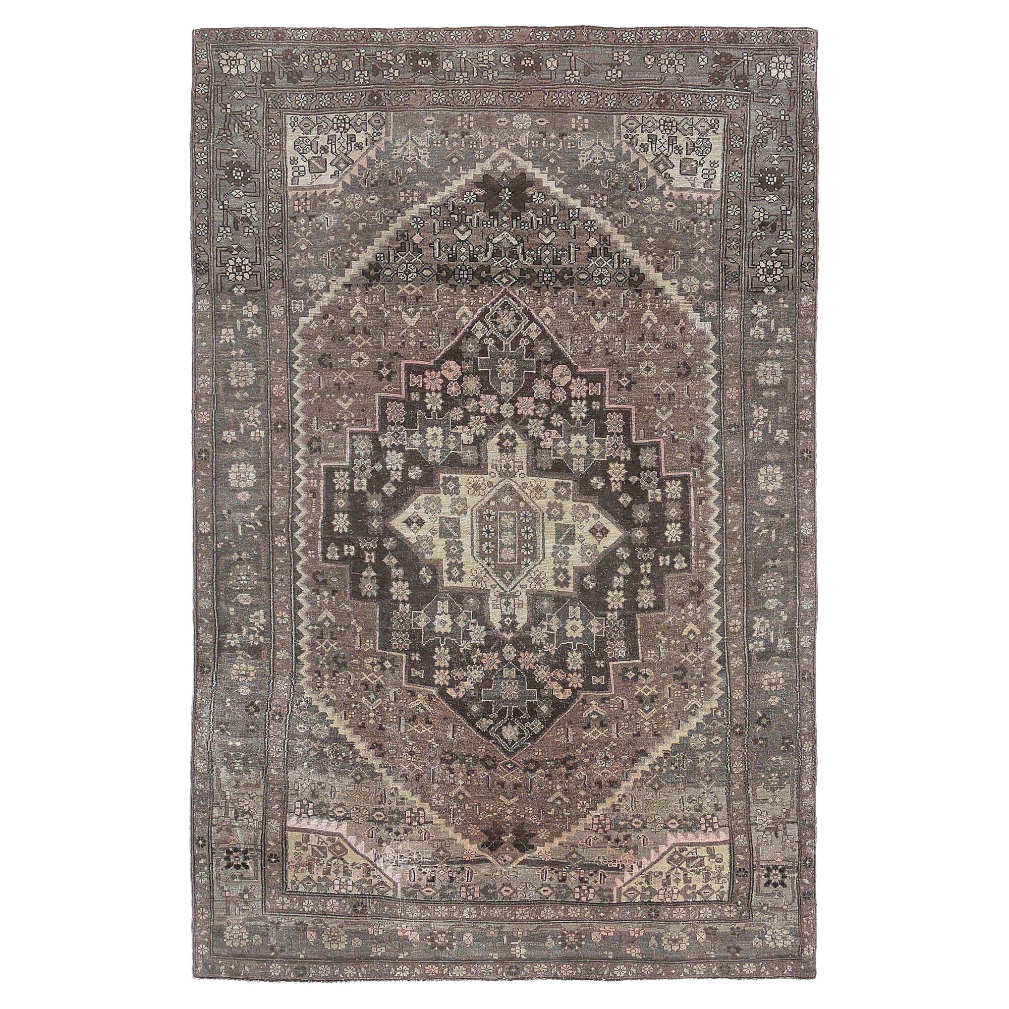 Tappeto persiano Bijar Small - Disegno in lana marrone - 96778
