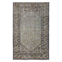 Persian Malayer Area Rugs - Wool Blue Ivory Design - 96780