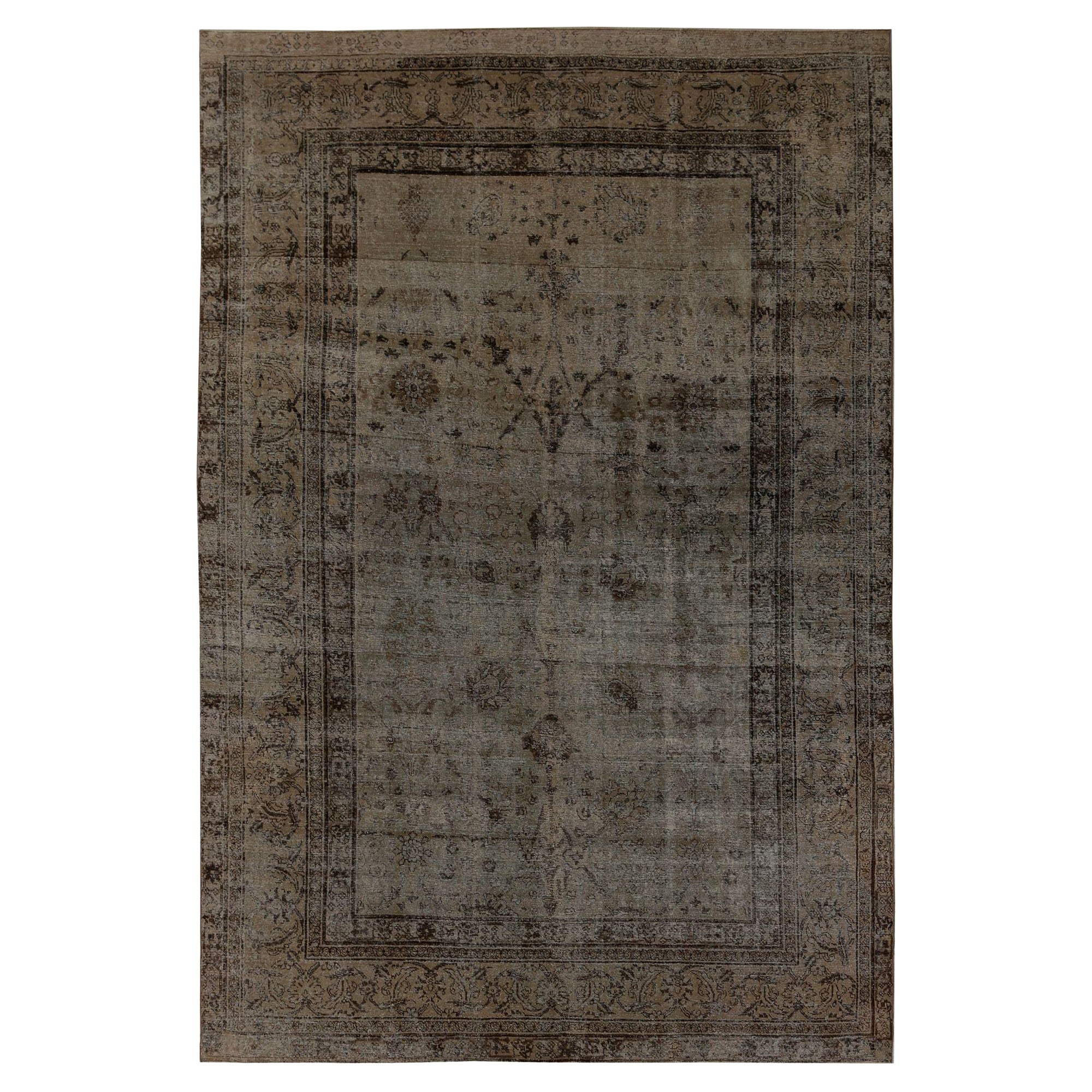 Tappeti persiani Tabriz - Lana Marrone Taupe Design - 96834